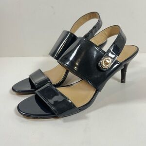Coach Marla Slingback Black Patent Leather Heels Size 10B